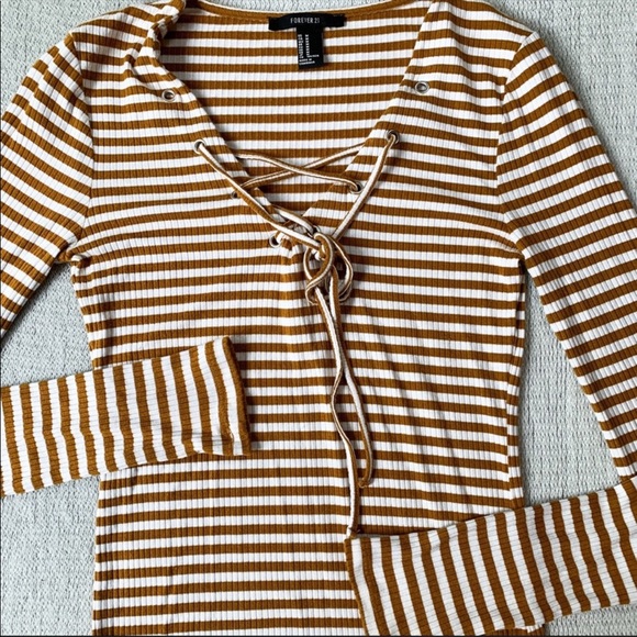 Forever 21 Striped Lace Up Dress - Picture 2 of 4